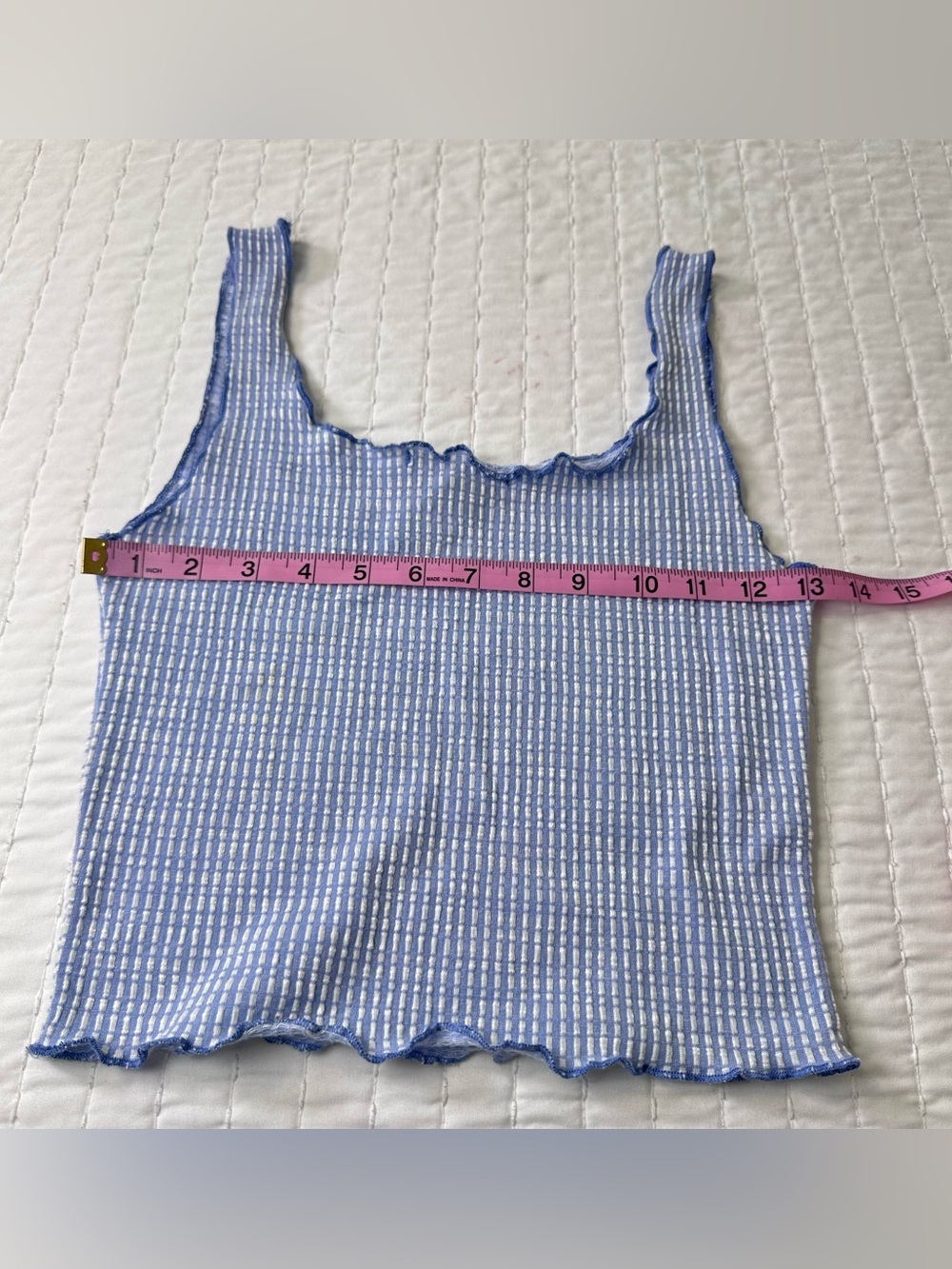 Set of 3 Multicolor Red , Blue And Yellow Lace-Trim Ribbed Camisole Crop Top M - Picture 7 of 13